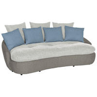 ÓRIÁS KANAPÉ textil szürke  - fekete/kék, Basics, műanyag/textil (238/80/143cm) - Welnova