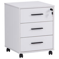 ROLLCONTAINER Weiß  - Schwarz/Weiß, Basics, Holzwerkstoff/Kunststoff (43/56/42cm) - Carryhome