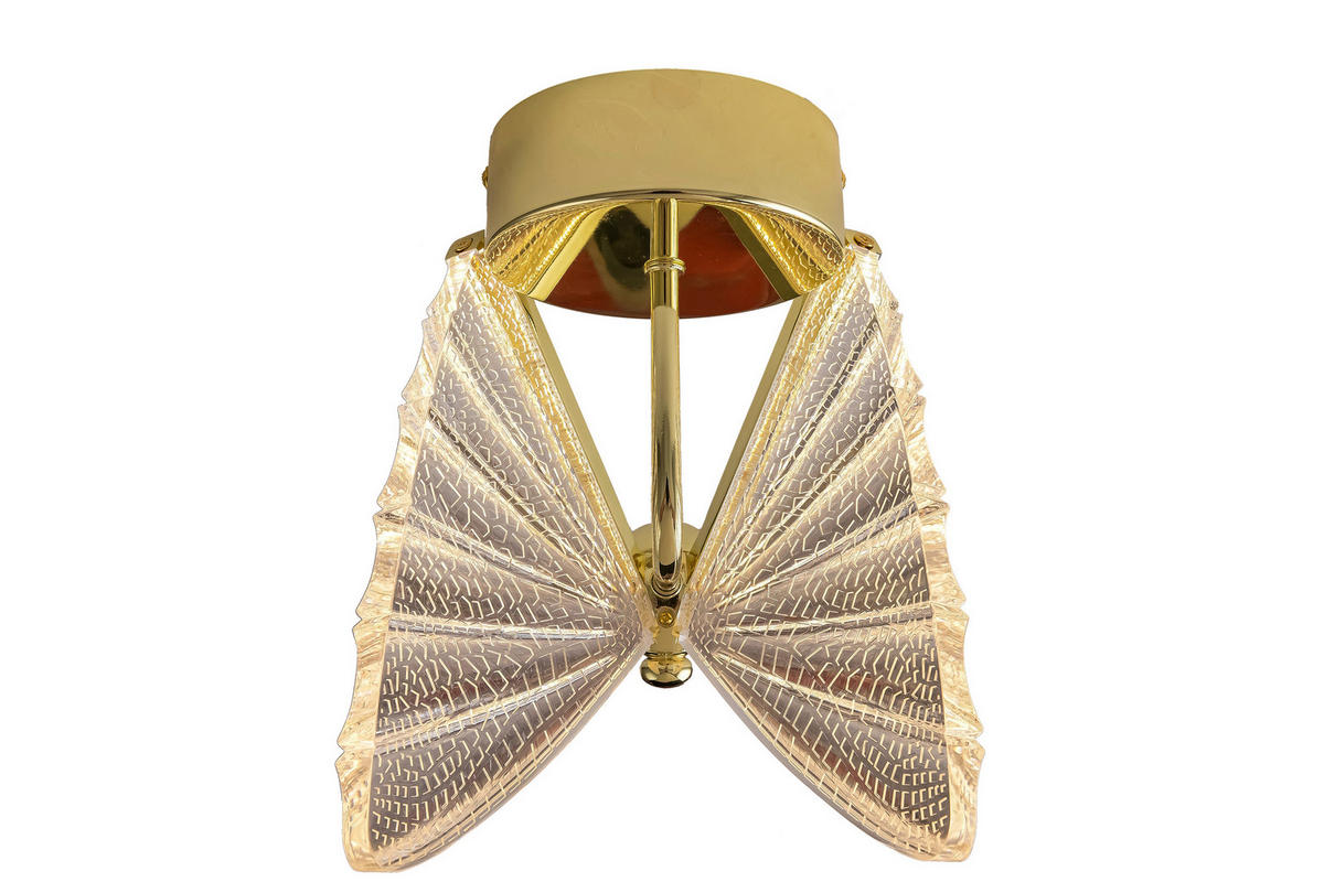 WANDLEUCHTE Mariposa 22/18/24 cm  - Goldfarben, KONVENTIONELL, Kunststoff (22/18/24cm)