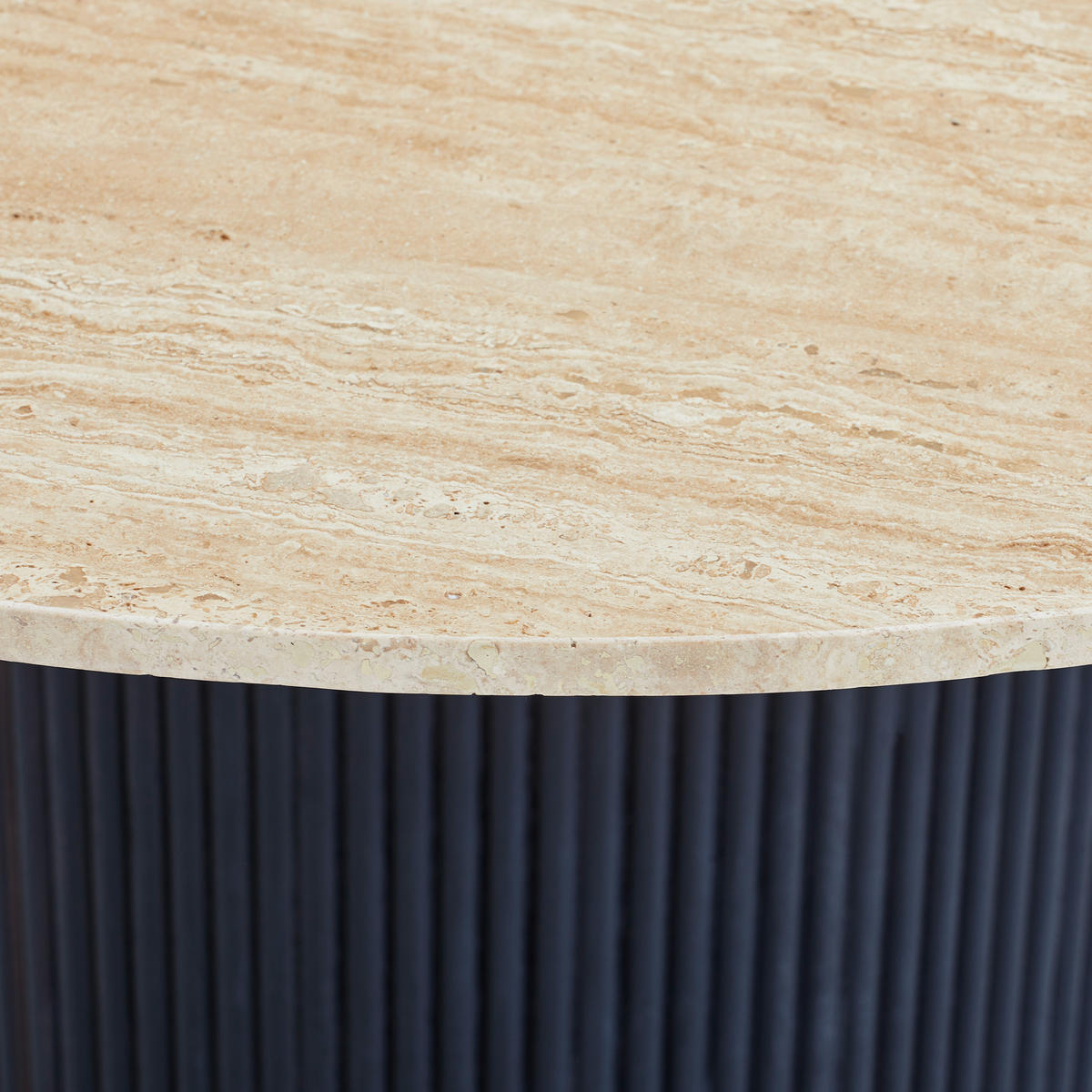 ESSTISCH in Holz, Stein 120/120/76 cm  - Beige/Schwarz, MODERN, Holz/Stein (120/120/76cm) - Livetastic