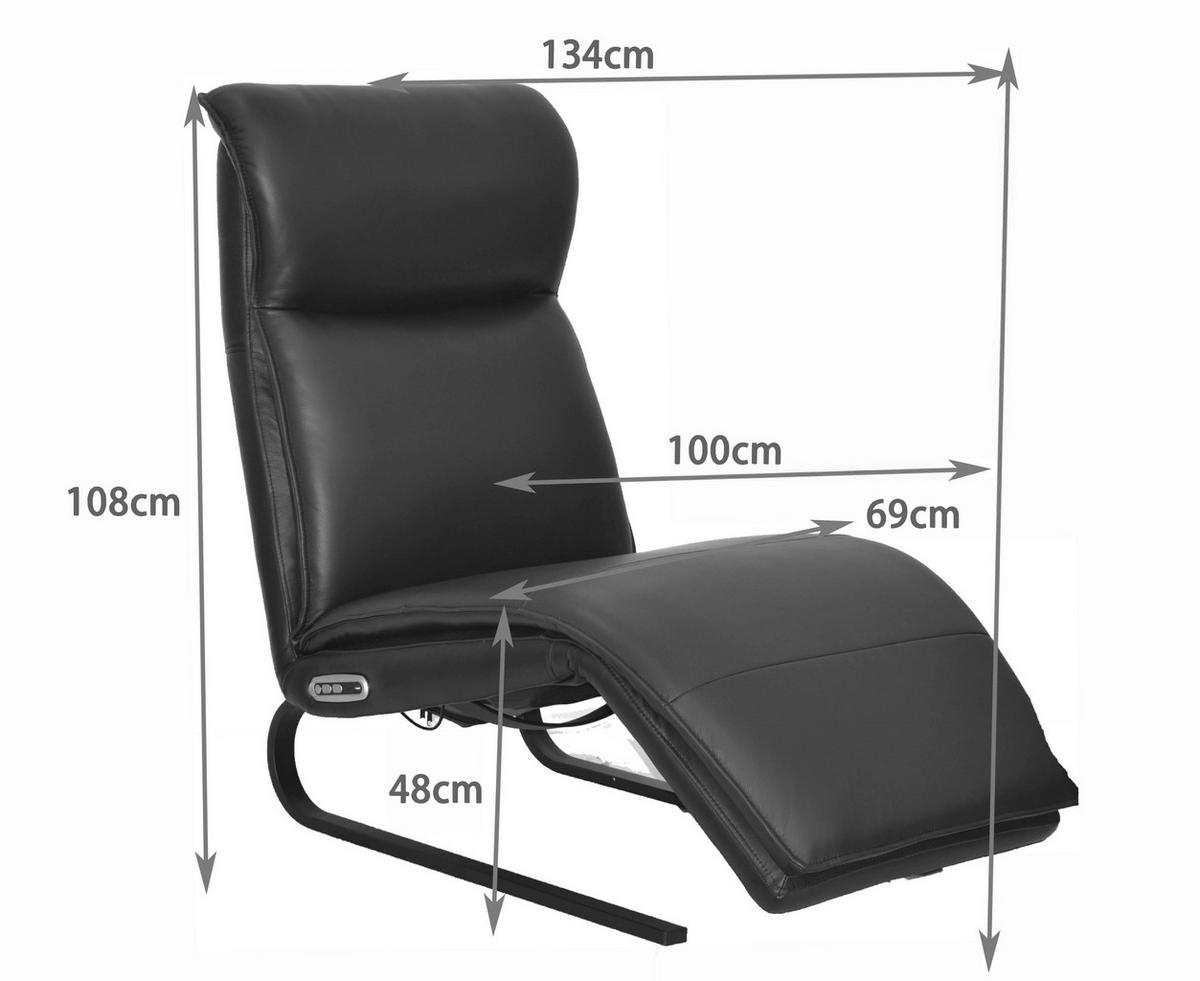 RELAXLIEGE Kombination Echtleder/Lederlook Lederlook Schwarz  - Schwarz, Design, Leder/Textil (69/108-86/134-178cm) - Lomoco