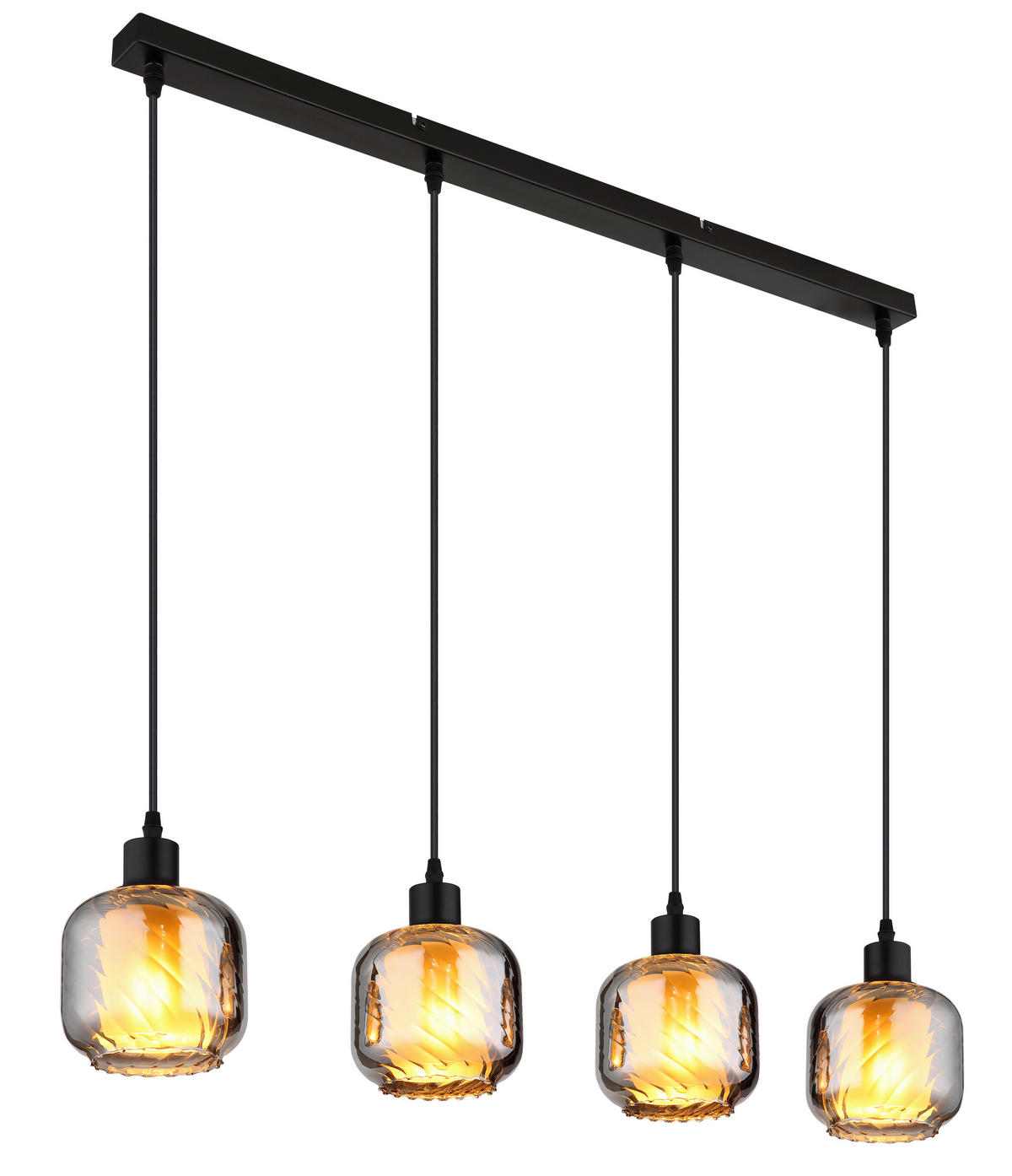 HÄNGELEUCHTE XIA 89/14/120 cm  - Klar/Schwarz, Design, Glas/Kunststoff (89/14/120cm) - Globo