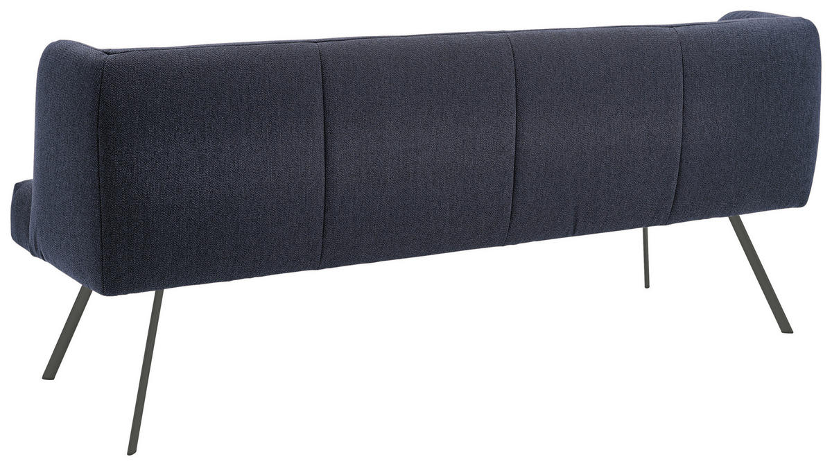 SITZBANK in Metall, Textil Anthrazit, Dunkelblau  - Anthrazit/Dunkelblau, Design, Textil/Metall (200/87/64cm) - Venjakob