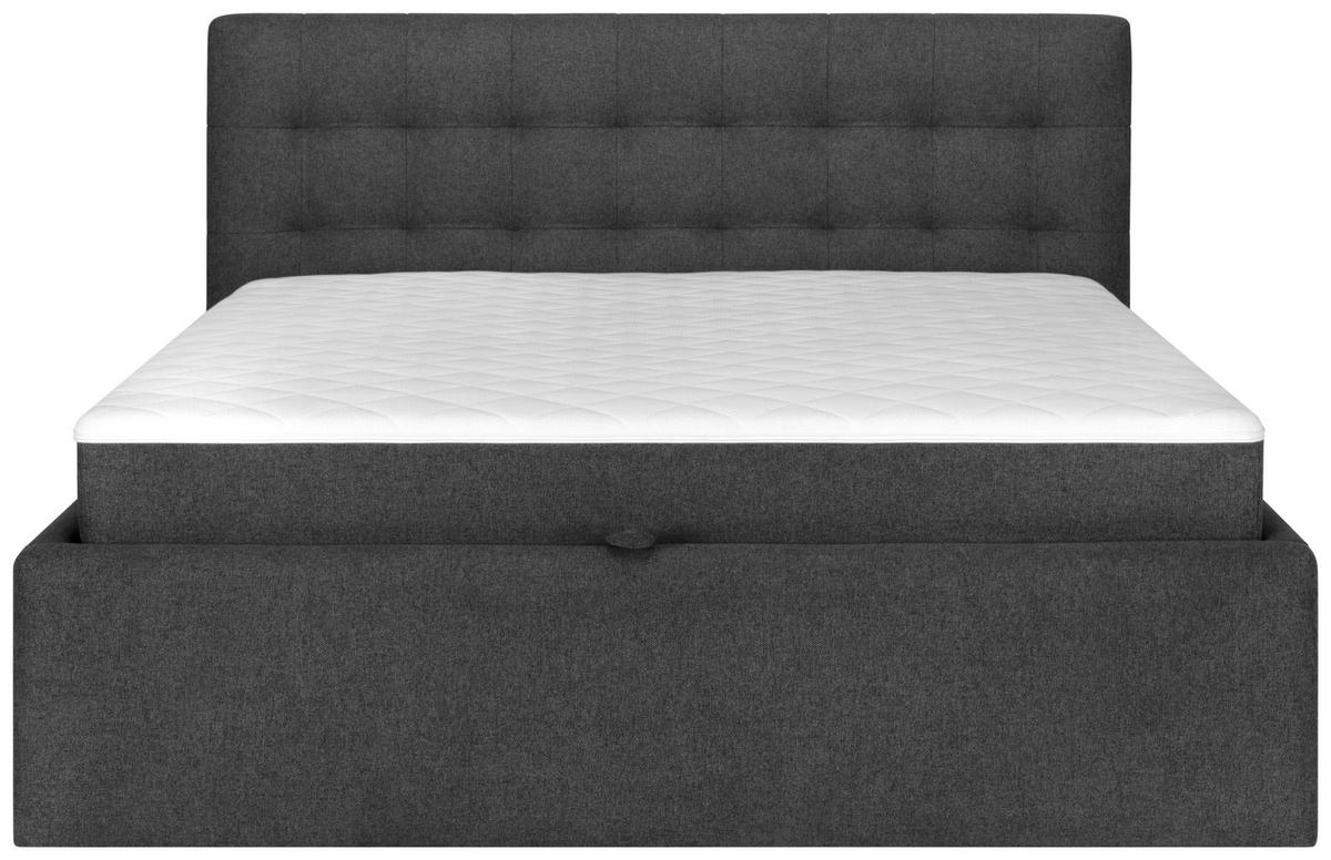 BOXBETT 160/200 cm  in Anthrazit  - Anthrazit/Schwarz, MODERN, Textil (160/200cm) - Livetastic