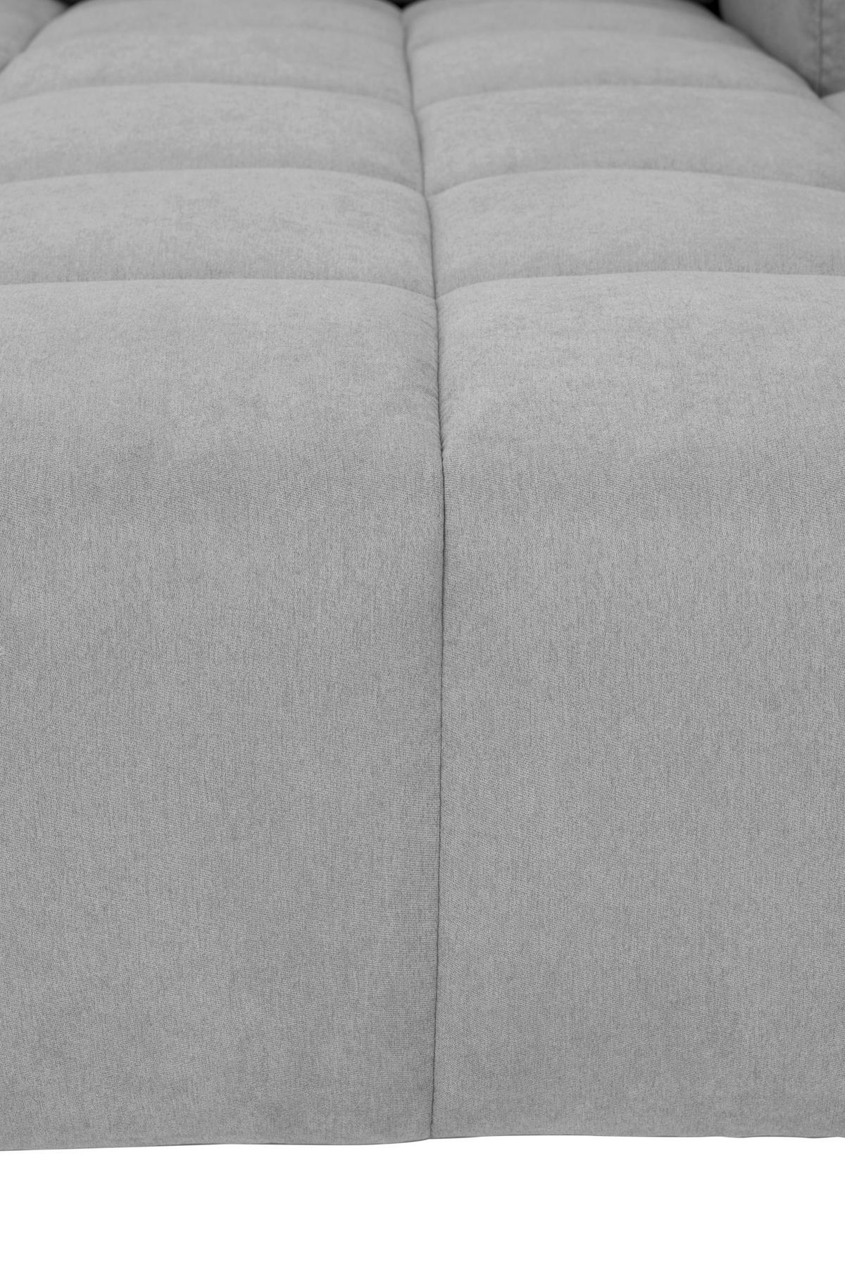 ECKSOFA Hellgrau Mikrofaser  - Silberfarben/Hellgrau, Design, Textil/Metall (242/161cm) - Livetastic
