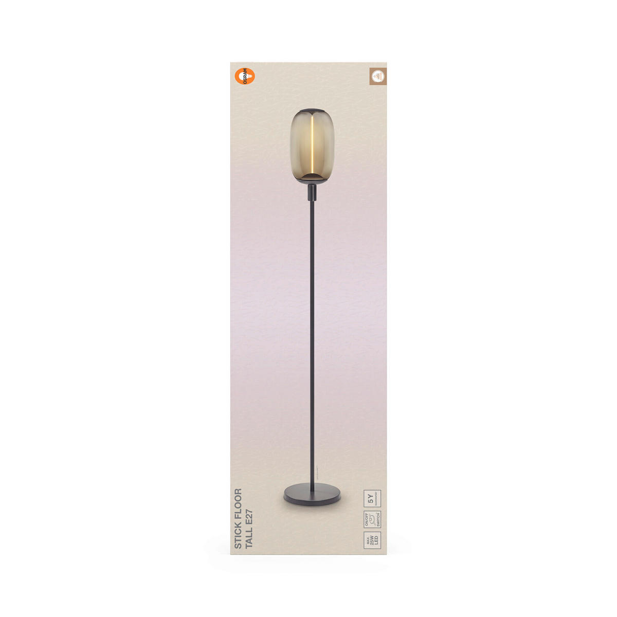 STEHLEUCHTE 26/146 cm    - Dunkelgrau, Basics, Metall (26/146cm) - Osram