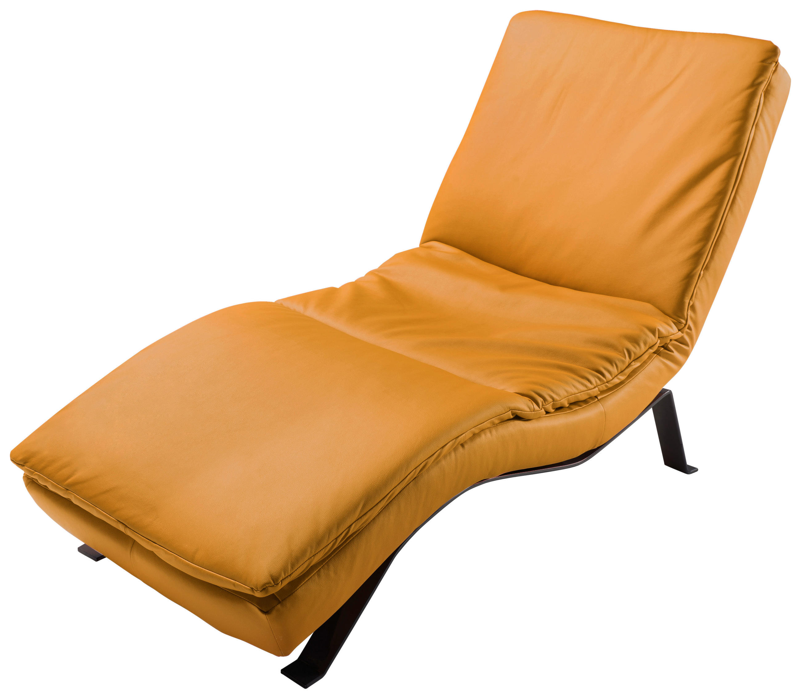 Recamier in piele galben  - galben/negru, metal/piele (65/65-95/171cm) - Celina Home