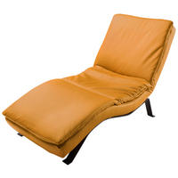 Recamier in piele galben  - galben/negru, metal/piele (65/65-95/171cm) - Celina Home