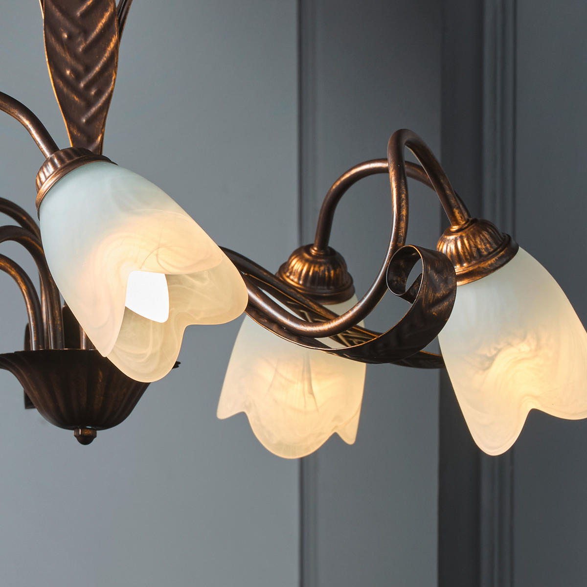 KRONLEUCHTER 70/100 cm   - Bronzefarben, Basics, Glas/Metall (70/100cm)