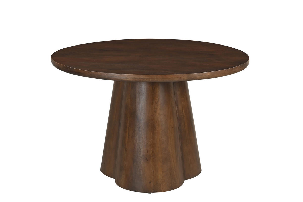 ESSTISCH 120/120/77 cm Echtholz  Holz rund Braun  - Braun, MODERN, Holz (120/120/77cm) - MID.YOU