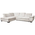 ECKSOFA in Cord Creme  - Creme/Schwarz, Design, Textil/Metall (242/313cm) - Xora