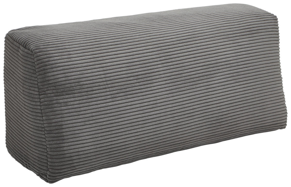 SCHLAFSOFA  mit Liegefunktion Cord Grau  - Buchefarben/Schwarz, KONVENTIONELL, Holz/Kunststoff (255/86/123cm) - Livetastic