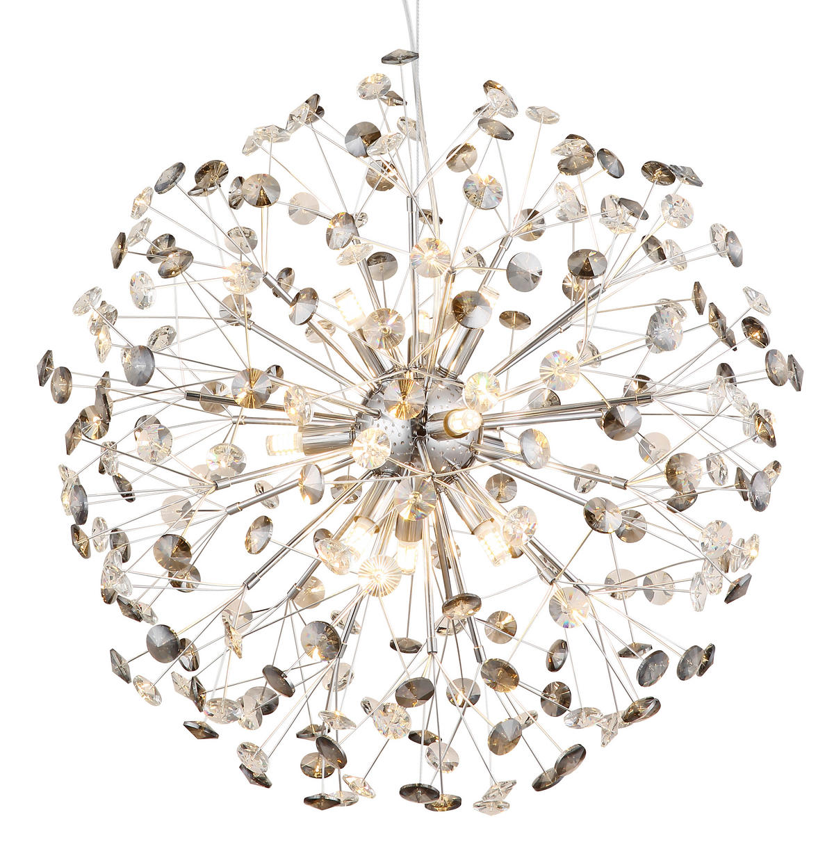 KRISTALL-HÄNGELEUCHTE 60/150 cm   - Klar/Chromfarben, LIFESTYLE, Glas/Kunststoff (60/150cm) - Globo