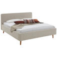 POLSTERBETT 160/200 cm,  in Beige,  - Eichefarben/Beige, Design, Holz/Textil (160/200cm) - Xora