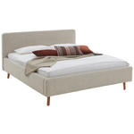 POLSTERBETT 160/200 cm,  in Beige,  - Eichefarben/Beige, Design, Holz/Textil (160/200cm) - Xora