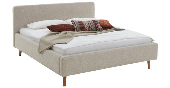 POLSTERBETT 160/200 cm,  in Beige,  - Eichefarben/Beige, Design, Holz/Textil (160/200cm) - Xora