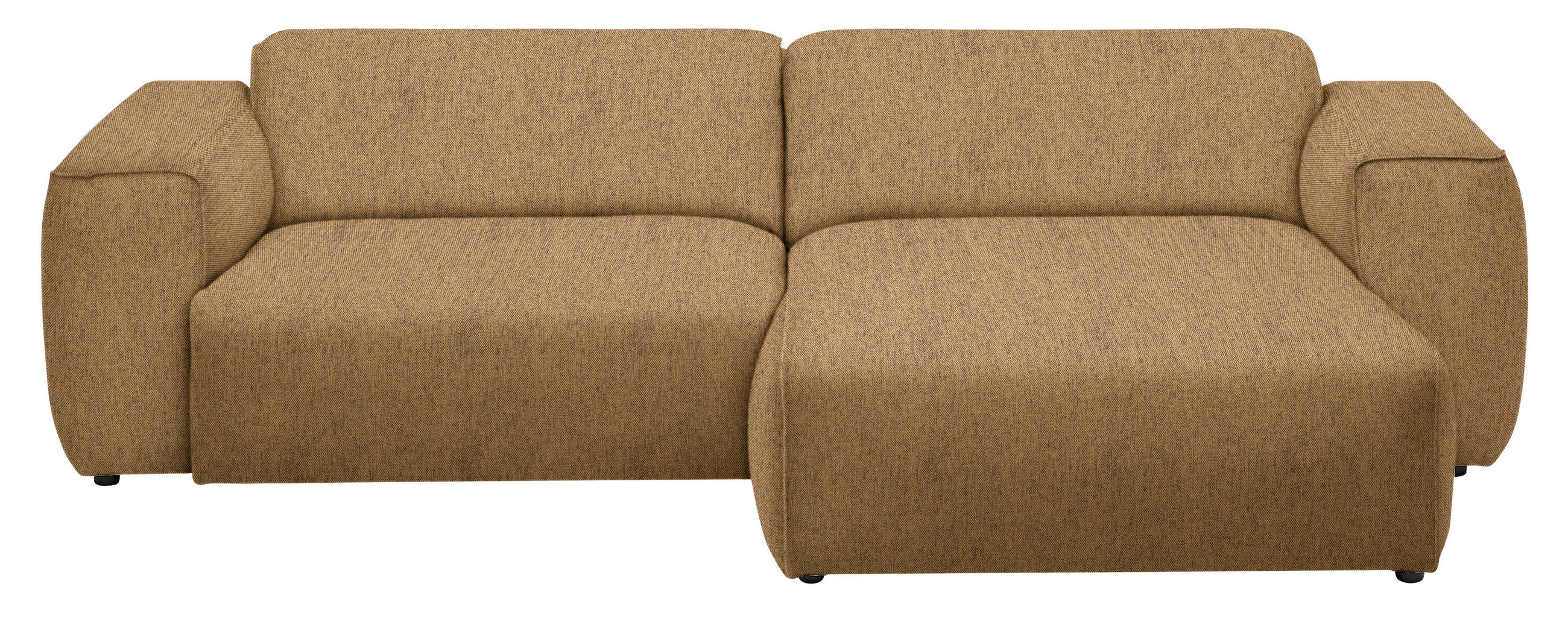 ECKSOFA in Webstoff Senfgelb  265/171 cm  - Senfgelb/Schwarz, Design, Kunststoff/Textil (265/171cm) - home24