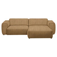 ECKSOFA in Webstoff Senfgelb  265/171 cm  - Senfgelb/Schwarz, Design, Kunststoff/Textil (265/171cm) - home24