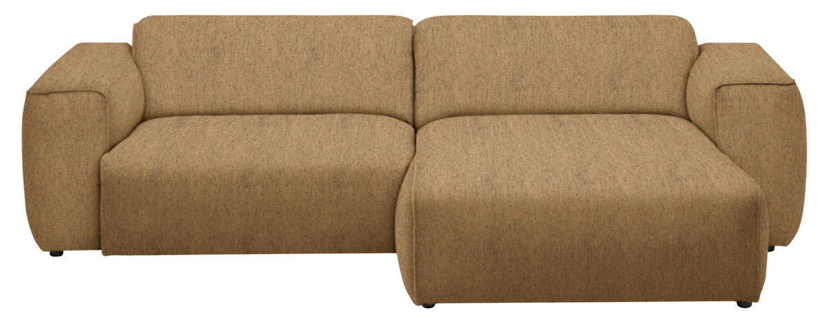ECKSOFA in Webstoff Senfgelb  265/171 cm  - Senfgelb/Schwarz, Design, Kunststoff/Textil (265/171cm) - home24