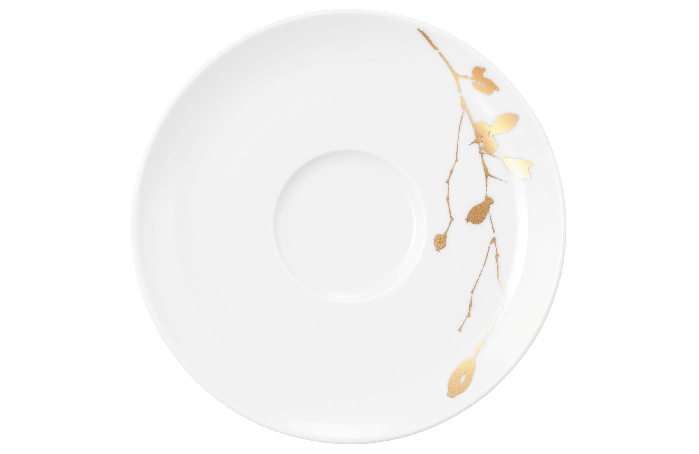 Seltmann Weiden Untertasse Liberty Weiß, Gold