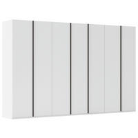 DREHTÜRENSCHRANK 350/223/61 cm,  in Weiß, 7 Tür(en)  - Graphitfarben/Weiß, Basics, Holzwerkstoff/Metall (350/223/61cm) - Novel
