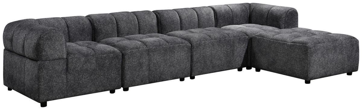 ECKSOFA einzeln stellbar  Anthrazit Struktur  - Anthrazit/Schwarz, Design, Holz/Kunststoff (336/70/168cm) - MID.YOU