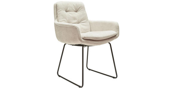 ARMLEHNSTUHL in - Creme/Schwarz, Design, Textil/Metall (63/90/69cm) - Johann Jakob
