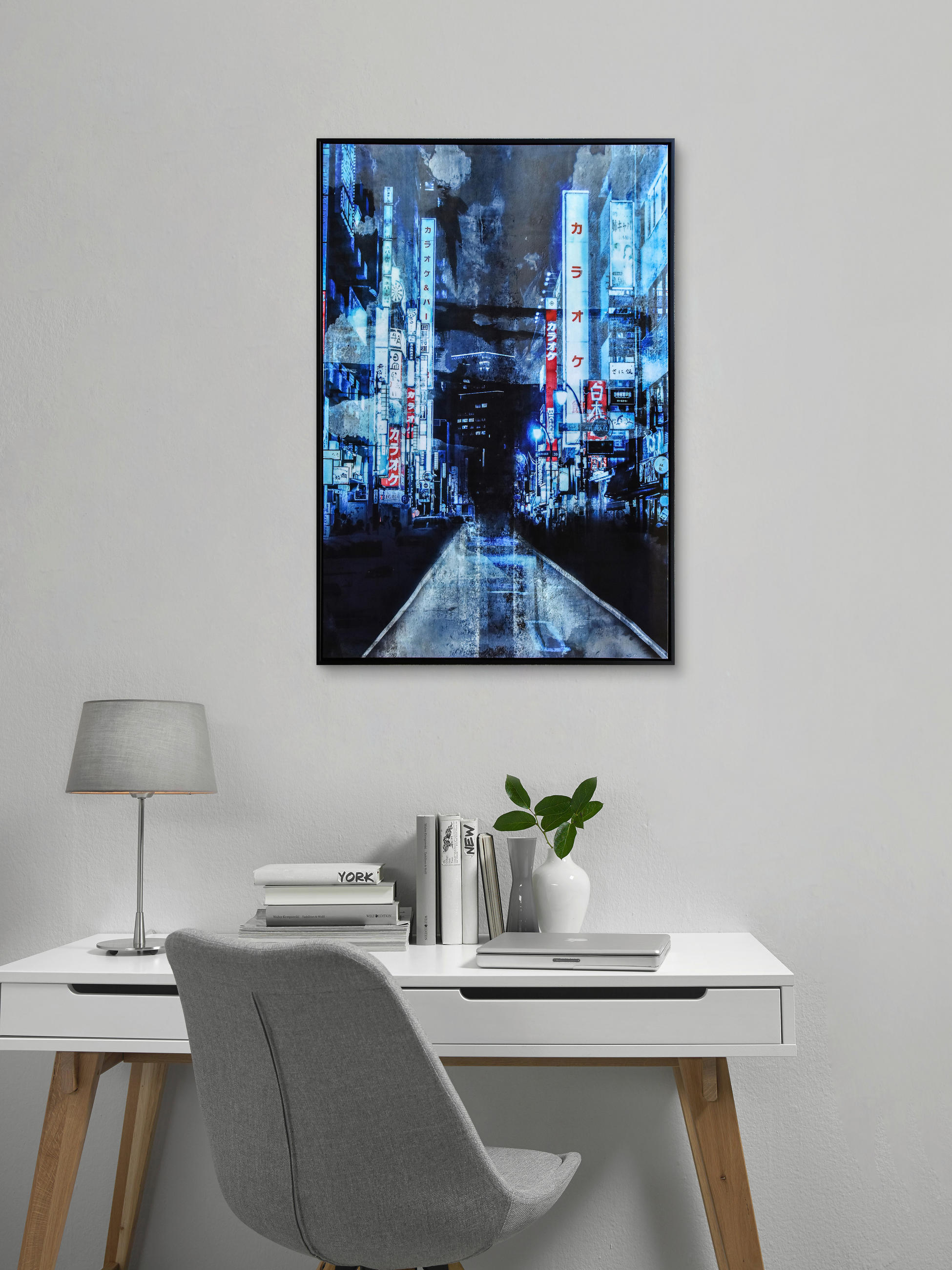 BILD Städte 80/120 cm  - Blau/Schwarz, LIFESTYLE, Holz/Kunststoff (80/120cm) - Monee