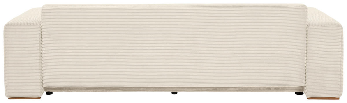SCHLAFSOFA in Cord Creme  - Buchefarben/Creme, Konventionell, Holz/Kunststoff (255/86/123cm) - Livetastic