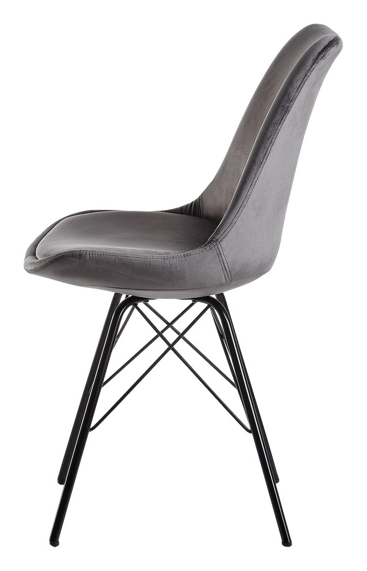 SET STOLOV, tekstil siva  - črna/siva, Moderno, kovina/tekstil (48/86/58cm) - MID.YOU