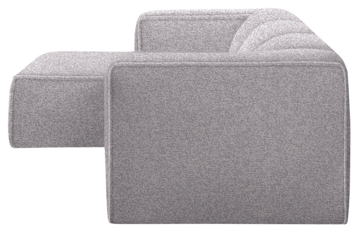 ECKSOFA in Webstoff Grau, Flieder  - Flieder/Schwarz, Design, Kunststoff/Textil (163/332cm) - Stylife