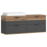 WASCHTISCHUNTERSCHRANK  - Eichefarben/Anthrazit, MODERN, Keramik/Holzwerkstoff (140/57/48cm) - MID.YOU