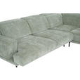 ECKSOFA Mintgrün Chenille Kopfteilverstellung, Sitztiefenverstellung  - Schwarz/Mintgrün, Design, Textil/Metall (307/243cm) - Xora