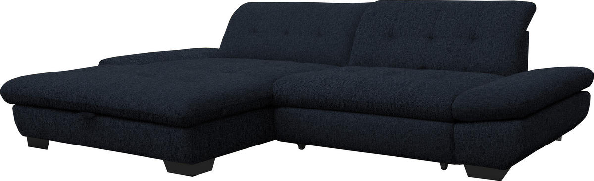 ECKSOFA in Mikrofaser Dunkelgrau  - Dunkelgrau/Schwarz, Design, Textil/Metall (198/290cm) - Xora