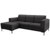 ECKSOFA Looks VII Anthrazit Webstoff  - Anthrazit/Schwarz, Design, Textil/Metall (214/146cm) - LOOKS by W.Joop