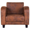 SESSEL Lederlook Braun  - Dunkelbraun/Braun, Design, Holz/Textil (92/80/89cm) - Livetastic