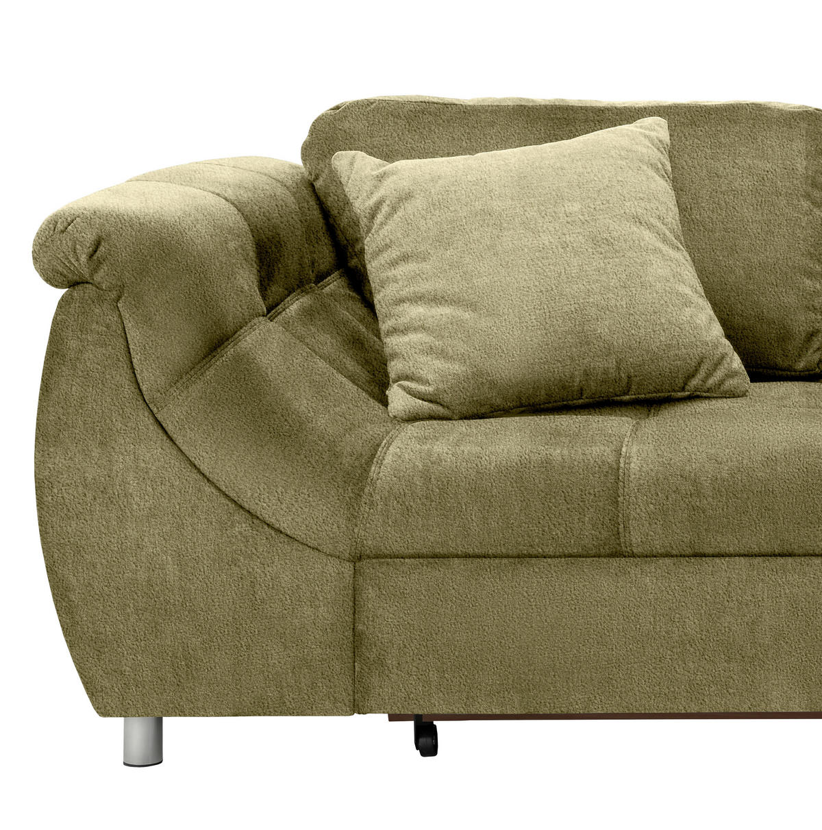 ROZKLADACIA ROHOVÁ POHOVKA, textil, zelená - zelená/chrómová, Modern, kov/textil (250/190cm) - Livetastic