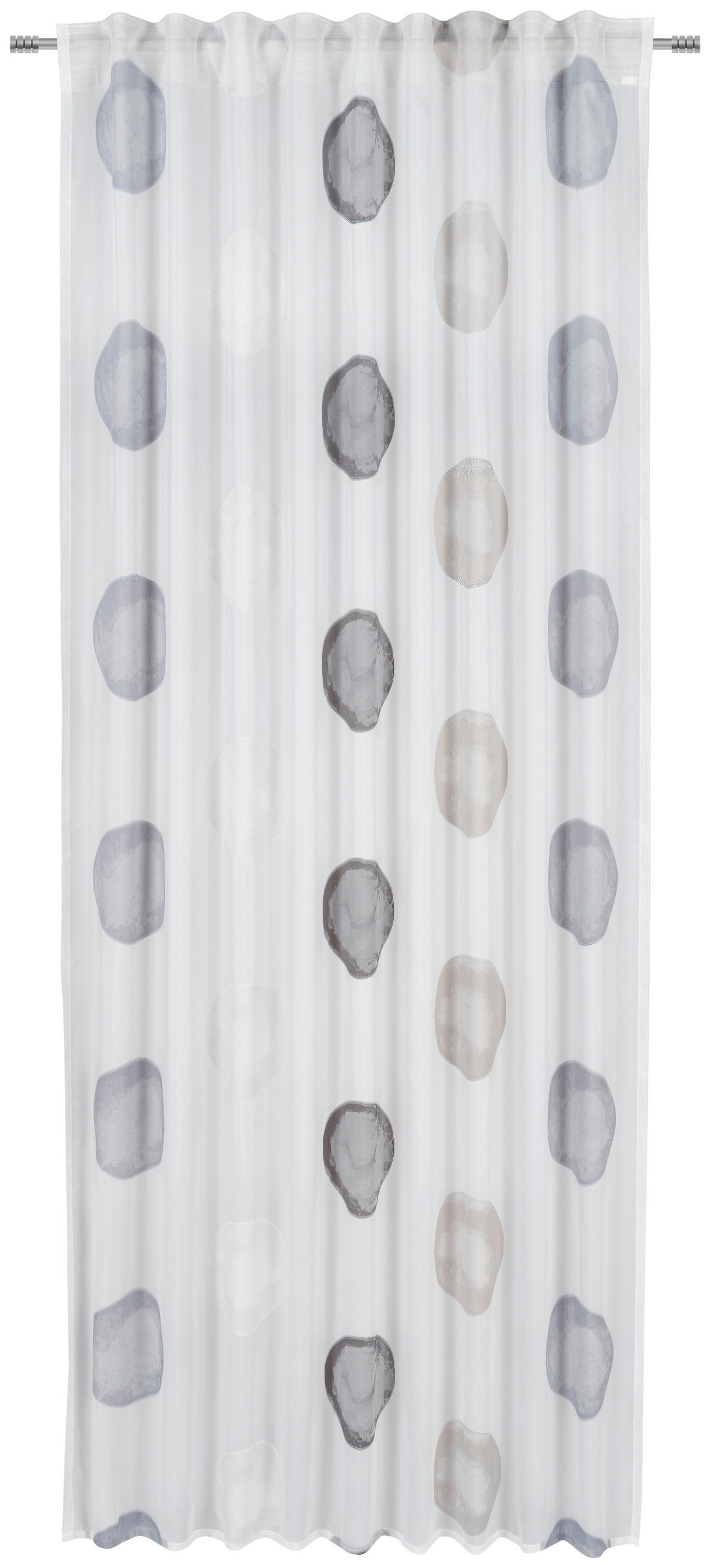 HOTOVÝ ZÁVES, polopriehľadné, 140/245 cm - sivá/biela, Design, textil (140/245cm) - Ambiente