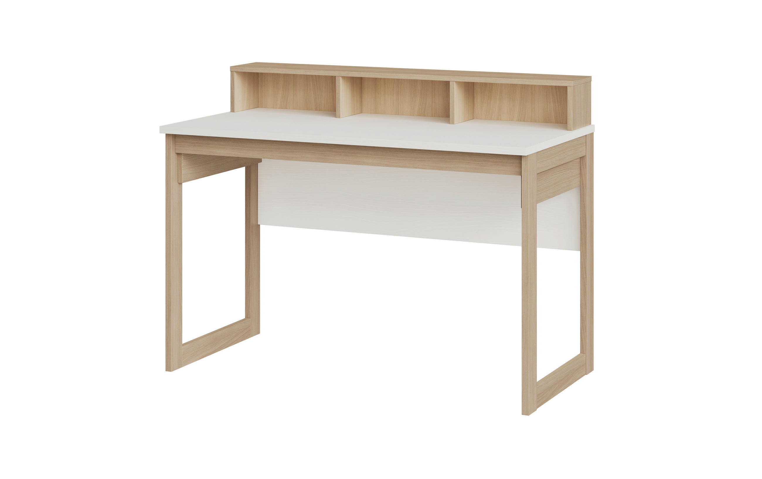 SCHREIBTISCH  Weiß  - Eichefarben/Weiß, Design, Holzwerkstoff (120/91/60cm) - MID.YOU