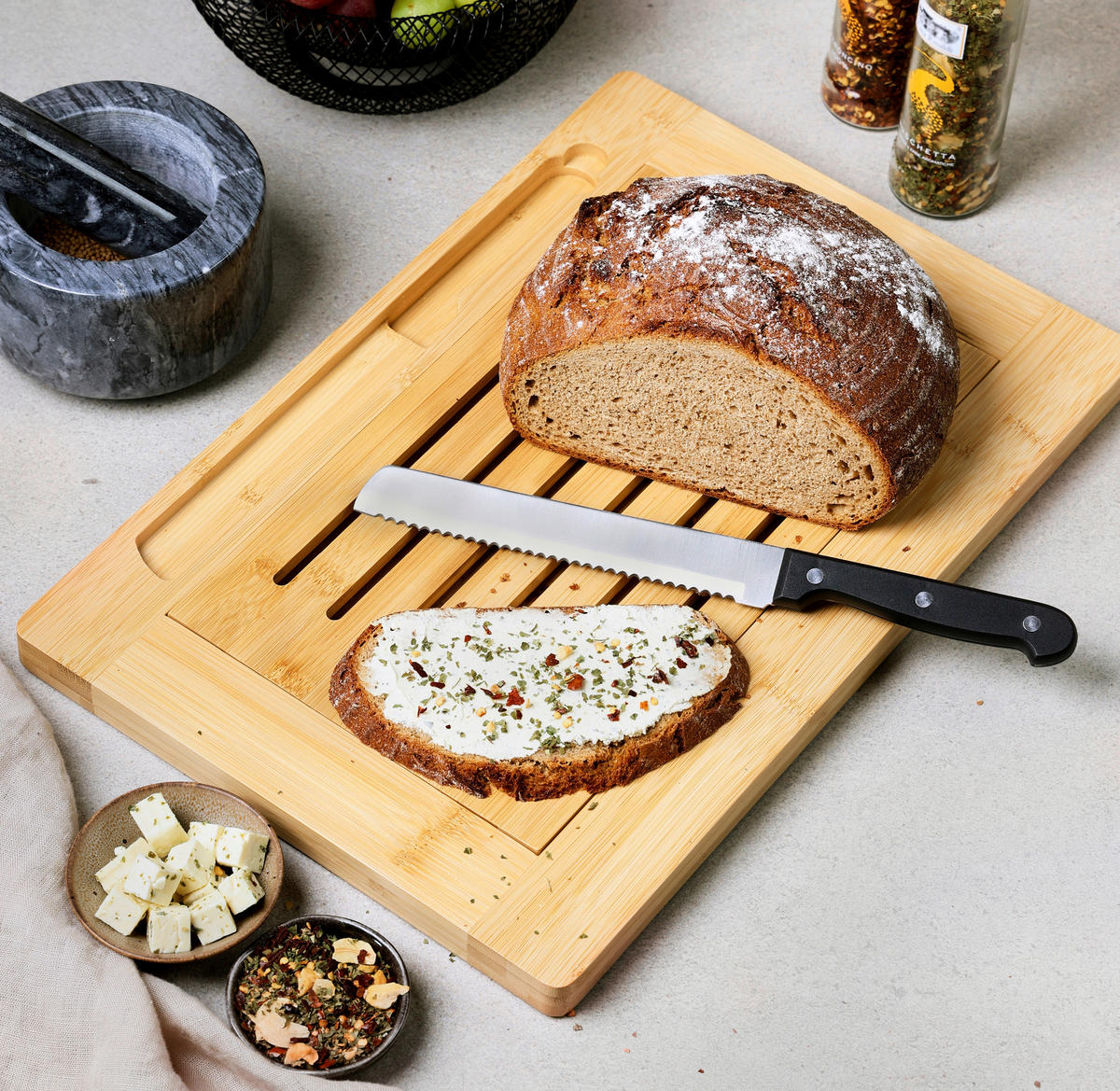 SCHNEIDEBRETT-SET 3-teilig    42/28/2 cm  - Hellbraun/Edelstahlfarben, Basics, Naturmaterialien (42/28/2cm) - Kesper