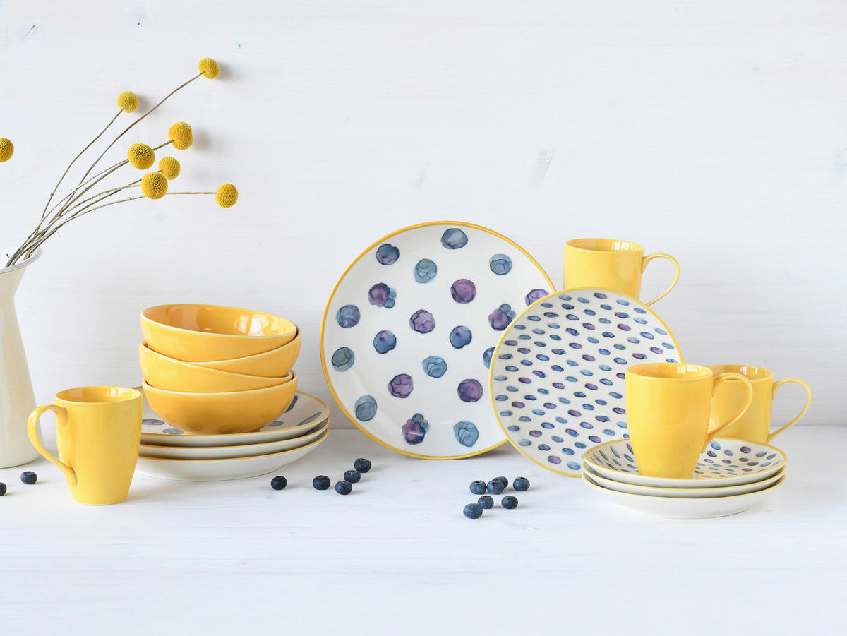 KOMPLETT SERVIS Maisie 16 delar  - vit/blå, Basics, keramik - Creatable