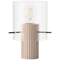 TISCHLEUCHTE - Transparent/Beige, Konventionell, Glas/Metall (14/22cm) - Dieter Knoll