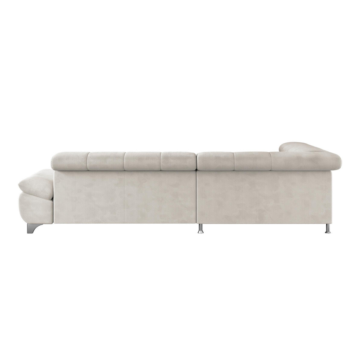 ECKSOFA Creme Chenille  - Chromfarben/Creme, KONVENTIONELL, Textil/Metall (234/312cm) - Livetastic