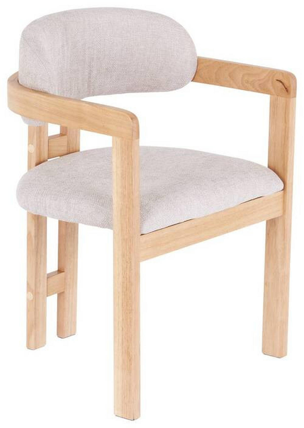 ARMLEHNSTUHL  in Leinenoptik  - Hellbraun/Eichefarben, MODERN, Holz/Textil (60/80/52cm) - MID.YOU