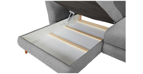 ECKSOFA in Chenille Hellgrau 284/162 cm - Eichefarben/Hellgrau, KONVENTIONELL, Holz/Textil (284/162cm) - Carryhome