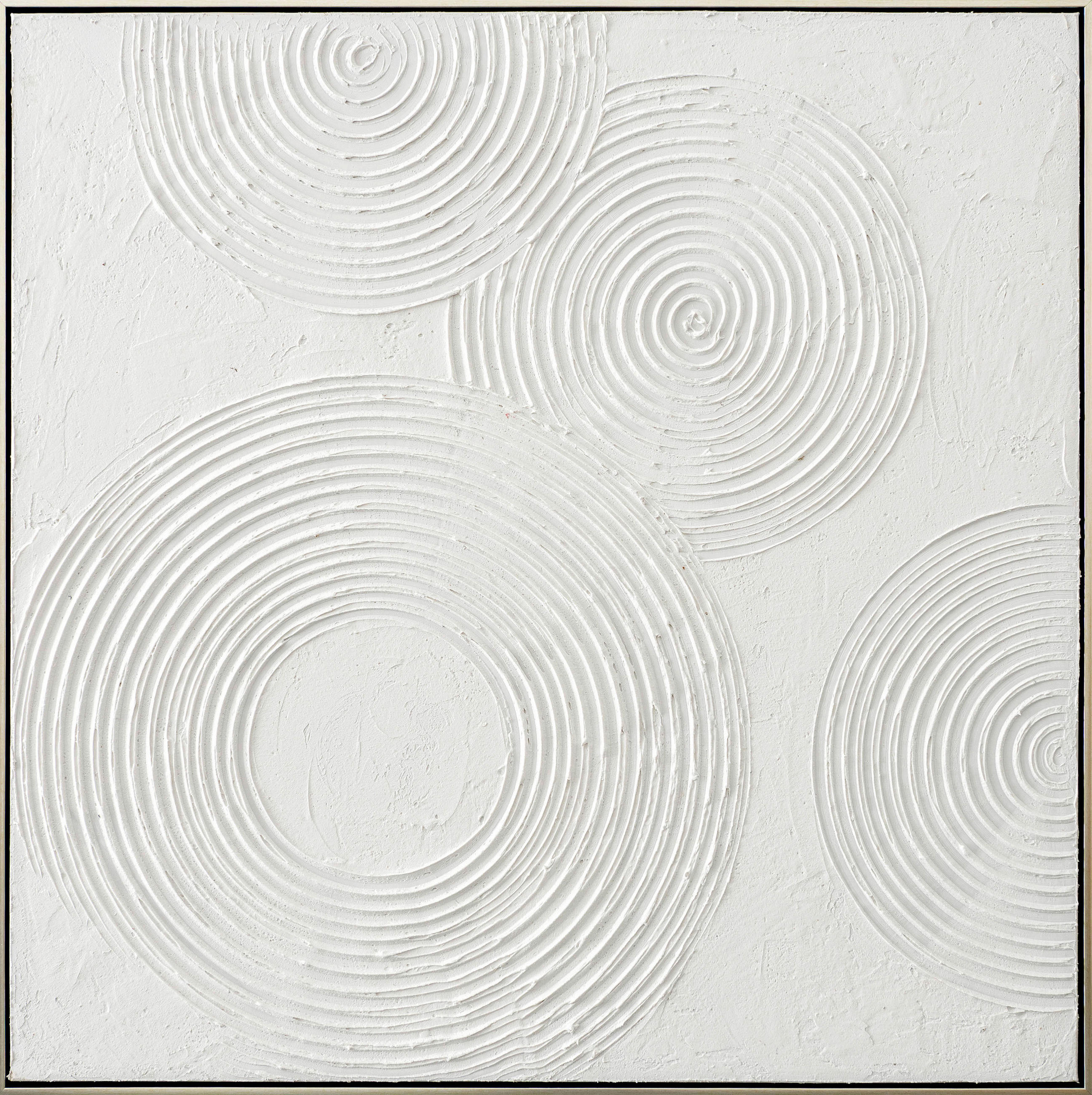 ÖLGEMÄLDE Abstraktes 85/85 cm  - Silberfarben/Weiß, Design, Holz/Kunststoff (85/85cm) - Monee