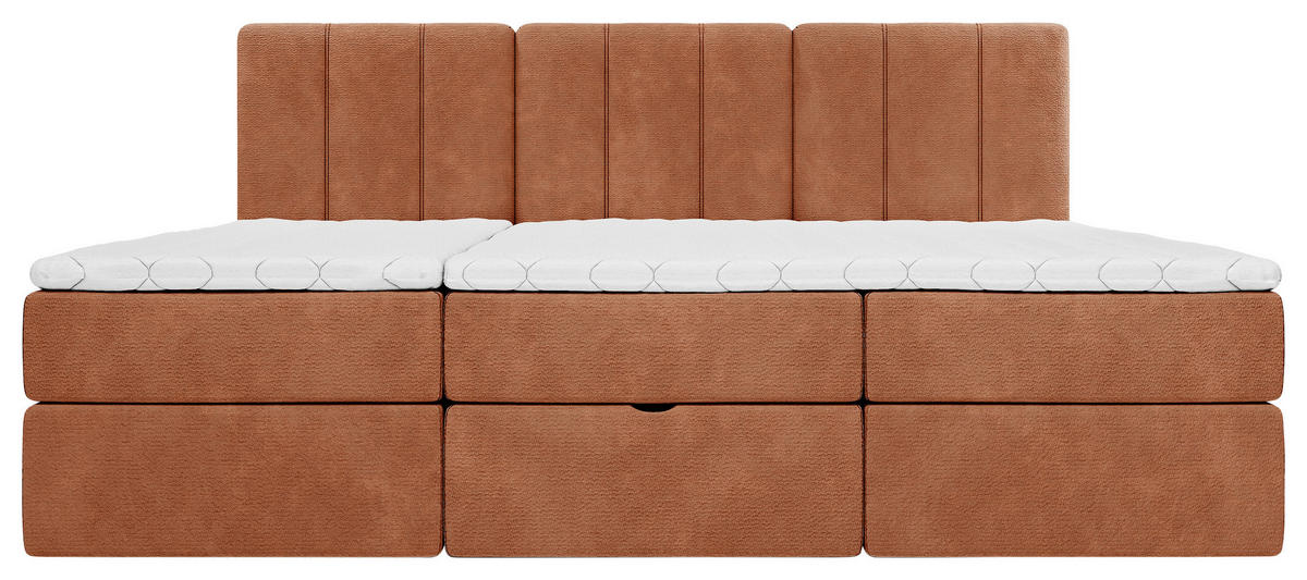 FAMILIENBETT - Rotbraun/Schwarz, Design, Holzwerkstoff/Kunststoff (210/200cm) - Esposa