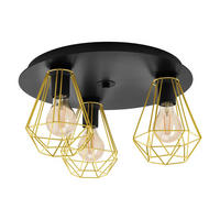 DECKENLEUCHTE  45/24,5 cm    - Schwarz/Honig, KONVENTIONELL, Metall (45/24,5cm) - Eglo