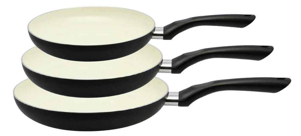 PFANNENSET Meine Küche Aluminium 3-teilig  - Creme/Schwarz, Basics, Metall - ELO