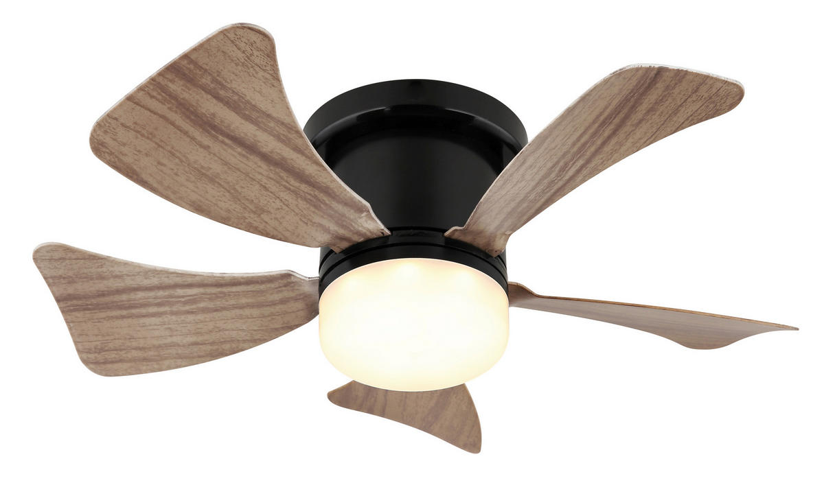 DECKENVENTILATOR - Opal/Schwarz, KONVENTIONELL, Kunststoff/Metall (40,6/13cm) - Globo